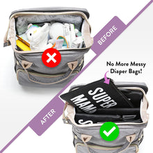 Buggybop Diaper Bag Organizing Pouches – Set of 5 Travel Pouches for Diaper Backpack Organization and Storage – Premium Leather Pouches with Waterproof Interior – Zippered Pouch with Funny Inscription - Black